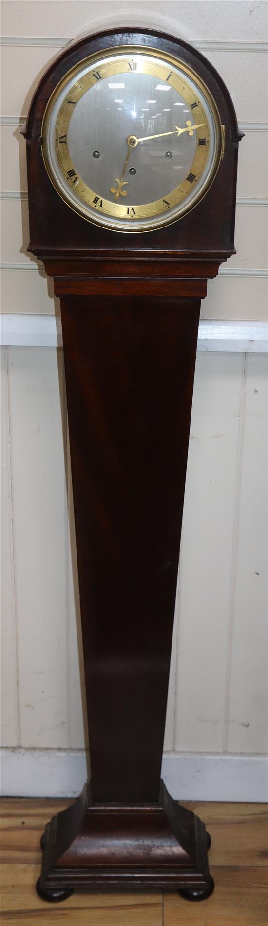 A mid 20th century mahogany grandmother clock H.130cm